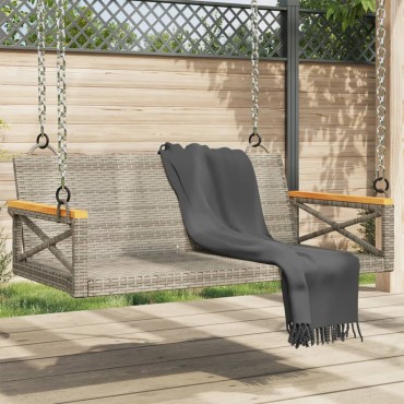 vidaXL Παγκάκι Κούνια Γκρι 109x62x40cm από Συνθετικό Ρατάν 1 τεμ.