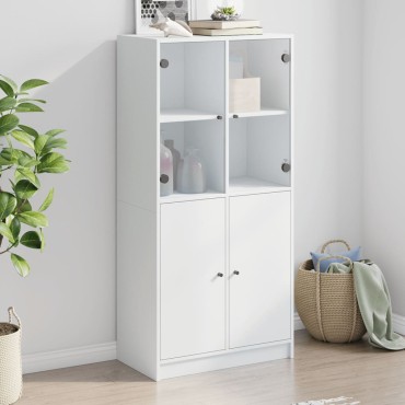 vidaXL Ντουλάπι με Πόρτες Λευκό 68x37x142cm από Επεξεργασμένο Ξύλο 1 τεμ.