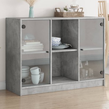 vidaXL Συρταριέρα Γκρι Σκυροδ. 102x37x75,5cm από Επεξεργασμένο Ξύλο 1 τεμ.