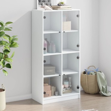 vidaXL Ντουλάπι με Πόρτες Λευκό 68x37x142cm από Επεξεργασμένο Ξύλο 1 τεμ.