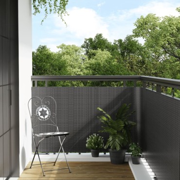vidaXL Διαχωριστικό Βεράντας Ανθρακί 300x80cm από Συνθετικό Ρατάν
