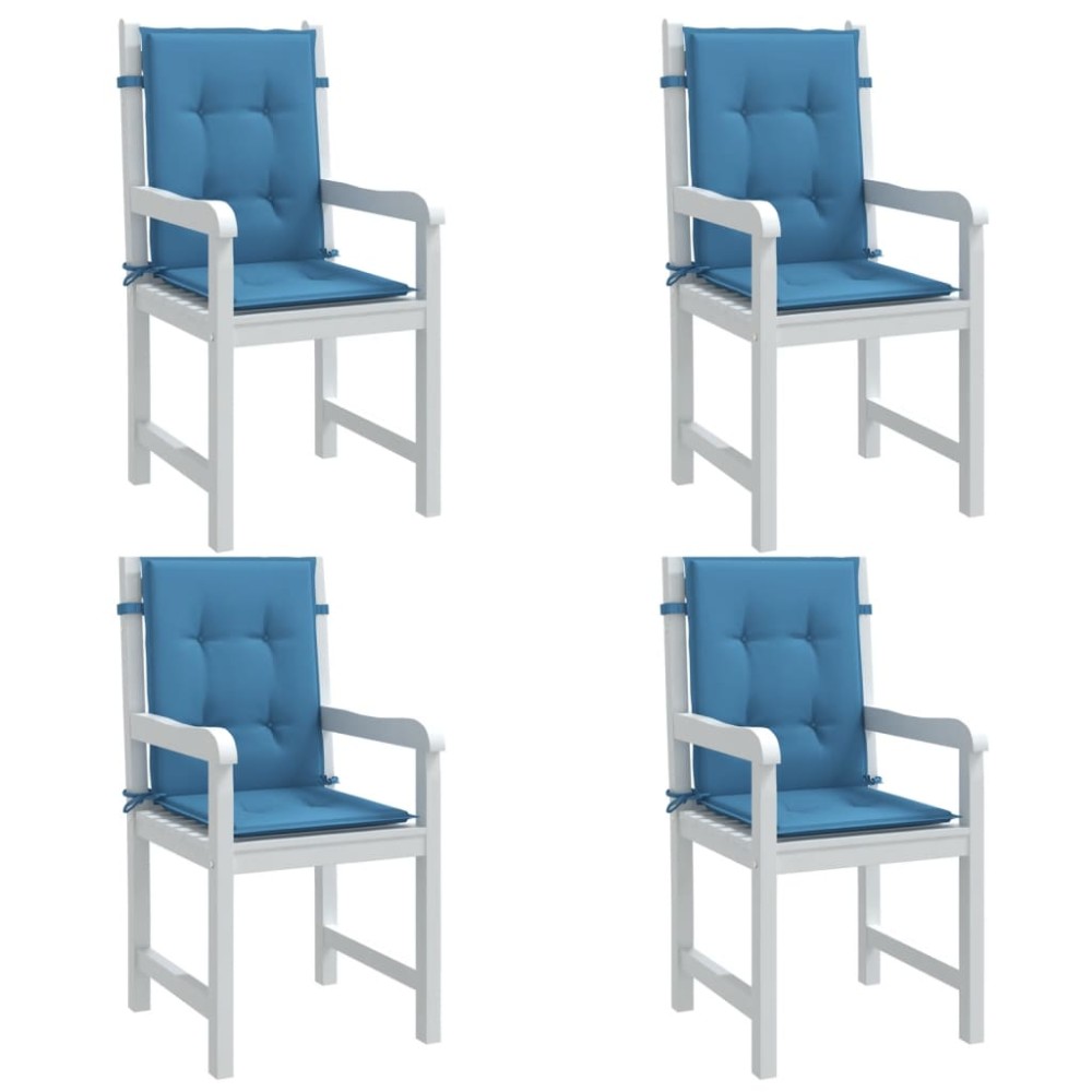 vidaXL Μαξιλάρια Καρέκλας με Πλάτη 4 τεμ. Μπλε 100x50x4cm Ύφασμα