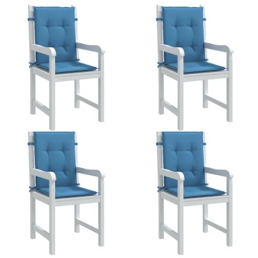 vidaXL Μαξιλάρια Καρέκλας με Πλάτη 4 τεμ. Μπλε 100x50x4cm Ύφασμα