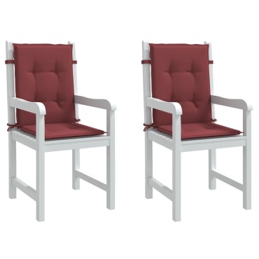 vidaXL Μαξιλάρια Καρέκλας με Πλάτη 2 τεμ. Μπορντό 100x50x4εκ. Ύφασμα