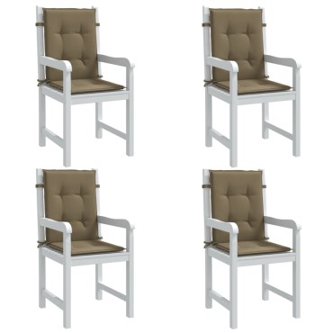 vidaXL Μαξιλάρια Καρέκλας με Πλάτη 4 τεμ. Taupe 100x50x4cm Ύφασμα