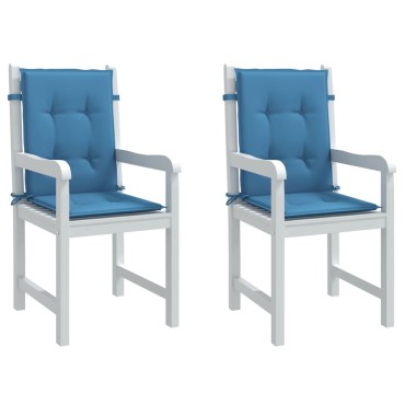 vidaXL Μαξιλάρια Καρέκλας με Πλάτη 2 τεμ. Μπλε 100x50x4 εκ. Ύφασμα