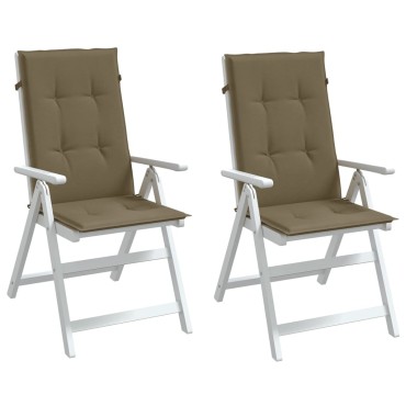 vidaXL Μαξιλάρια Καρέκλας Κήπου Πλάτη 2τεμ Taupe 120x50x4cm Ύφασμα