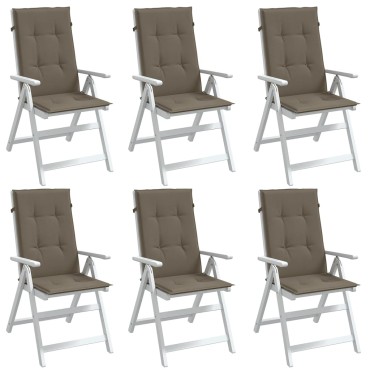 vidaXL Μαξιλάρια Καρέκλας Κήπου Πλάτη 6τεμ Taupe 120x50x4cm Ύφασμα