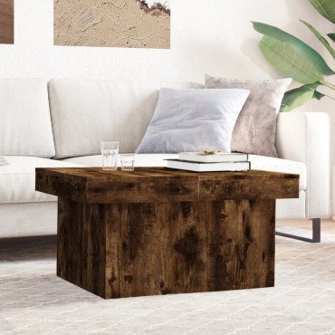 vidaXL Τραπεζάκι Σαλονιού Καπνιστή Δρυς 100x55x40cm Επεξεργ. Ξύλο 1 τεμ.