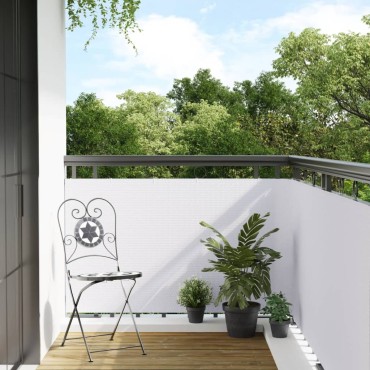 vidaXL Διαχωριστικό Βεράντας Λευκό 500x90cm από Συνθετικό Ρατάν