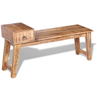 vidaXL Πάγκος με Συρτάρι 120x36x60cm από Μασίφ Ξύλο Μάνγκο 1 τεμ.