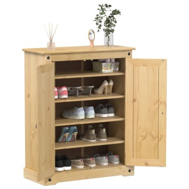 vidaXL Παπουτσοθήκη Corona 86x38,5x108cm από Μασίφ Ξύλο Πεύκου