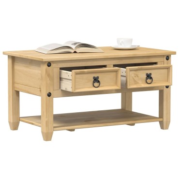 vidaXL Τραπεζάκι Corona Με Συρτάρια 85x50x45cm Μασίφ Ξύλο Πεύκου 1 τεμ.