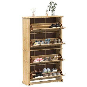 vidaXL Παπουτσοθήκη Corona 99x32x163,5cm από Μασίφ Ξύλο Πεύκου