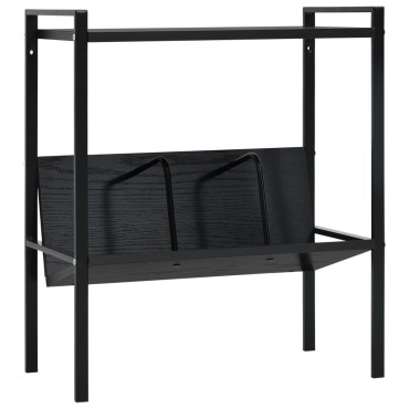 vidaXL Βιβλιοθήκη 2 Επιπέδων Μαύρη 52x28x59cm Επεξεργασμένο Ξύλο 1 τεμ.