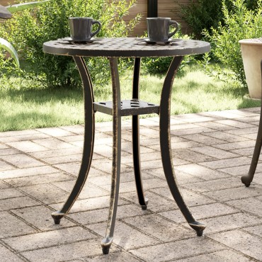 vidaXL Τραπέζι Κήπου Μπρονζέ 48x53cm από Χυτό Αλουμίνιο 1 τεμ.