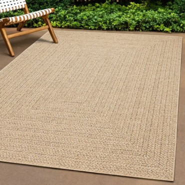 vidaXL Χαλί ZIZUR Όψη Γιούτας Εσωτ. & Εξωτ. Χώρου 240x240cm