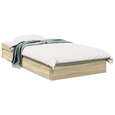 vidaXL Πλαίσιο Κρεβατιού με συρτάρια Sonoma Δρυς 100x200εκ. Επεξ. Ξύλο