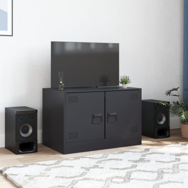 vidaXL Έπιπλο Τηλεόρασης Μαύρο 67x39x44cm από Χάλυβα