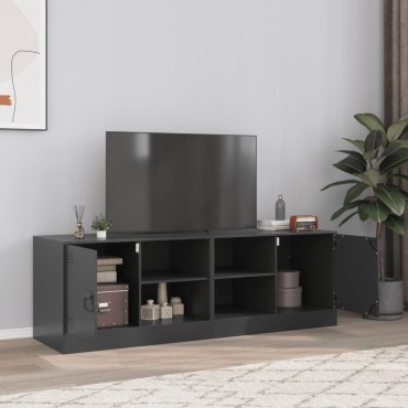 vidaXL Έπιπλα Τηλεόρασης 2 τεμ. Μαύρο 67x39x44cm από Χάλυβα