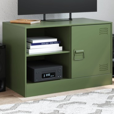 vidaXL Έπιπλο Τηλεόρασης Πράσινο Λαδί 67x39x44cm από Ατσάλι