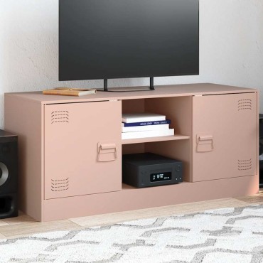 vidaXL Έπιπλο Τηλεόρασης Ροζ 99x39x44cm από Ατσάλι