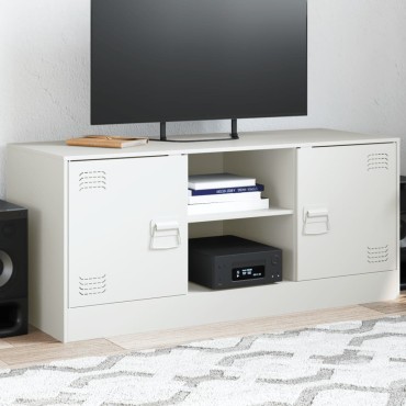 vidaXL Έπιπλο Τηλεόρασης Λευκό 99x39x44cm από Ατσάλι