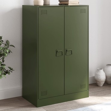 vidaXL Ντουλάπι Πράσινο Λαδί 67x39x107cm από Ατσάλι 1 τεμ.