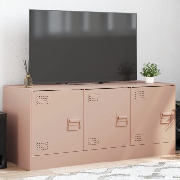 vidaXL Έπιπλο Τηλεόρασης Ροζ 99x39x44cm από Ατσάλι