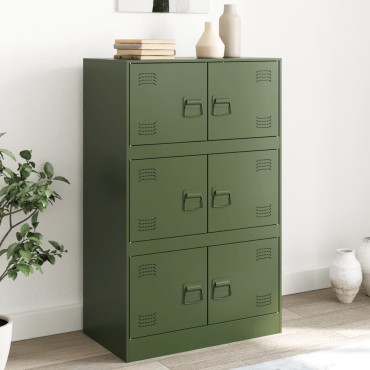 vidaXL Ντουλάπι Πράσινο Λαδί 67x39x107cm από Ατσάλι 1 τεμ.