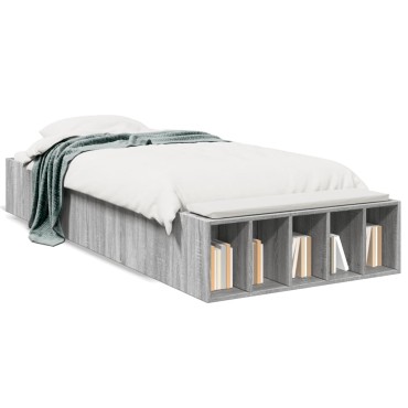 vidaXL Πλαίσιο Κρεβατιού Γκρι Sonoma 75x190 εκ. Επεξεργασμένο Ξύλο