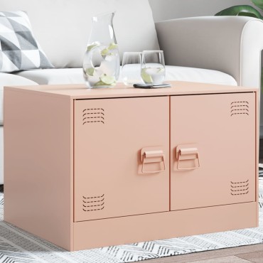 vidaXL Τραπεζάκι Σαλονιού Ροζ 67x50x44cm από Ατσάλι 1 τεμ.