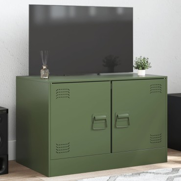 vidaXL Έπιπλο Τηλεόρασης Πράσινο Λαδί 67x39x44cm από Ατσάλι