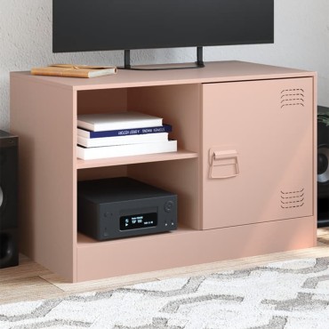 vidaXL Έπιπλο Τηλεόρασης Ροζ 67x39x44cm από Χάλυβα
