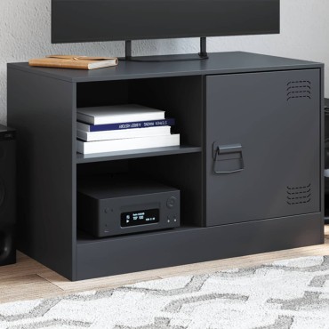 vidaXL Έπιπλο Τηλεόρασης Μαύρο 67x39x44cm από Χάλυβα
