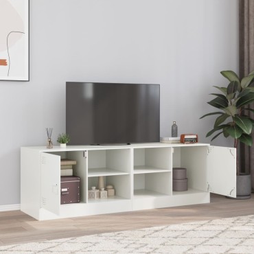 vidaXL Έπιπλα Τηλεόρασης 2 τεμ. Λευκό 67x39x44cm από Χάλυβα