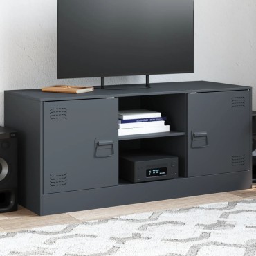 vidaXL Έπιπλο Τηλεόρασης Ανθρακί 99x39x44cm από Χάλυβα