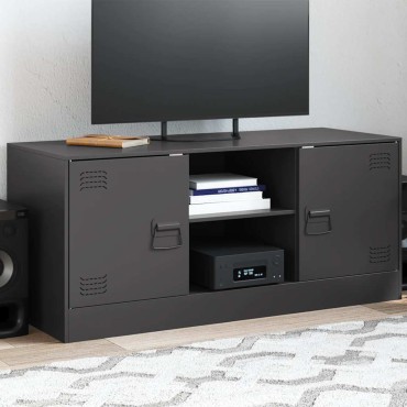 vidaXL Έπιπλο Τηλεόρασης Μαύρο 99x39x44cm από Ατσάλι