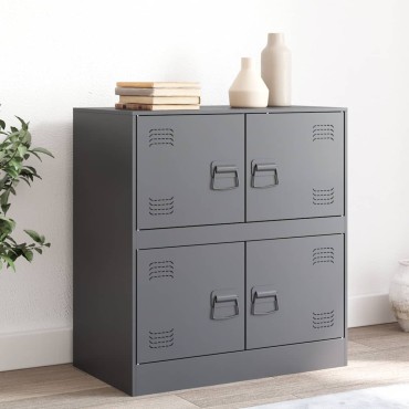 vidaXL Μπουφές Ανθρακί 67x39x73cm από Ατσάλι 1 τεμ.
