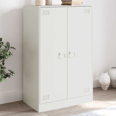 vidaXL Μπουφές Λευκός 67x39x107cm από Ατσάλι 1 τεμ.