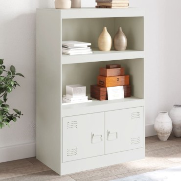 vidaXL Μπουφές Λευκός 67x39x107cm από Ατσάλι 1 τεμ.