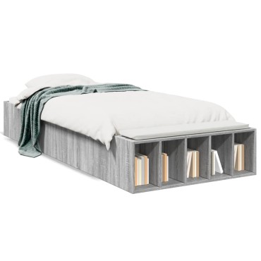 vidaXL Πλαίσιο Κρεβατιού Γκρι Sonoma 90x200 εκ. Επεξεργασμένο Ξύλο