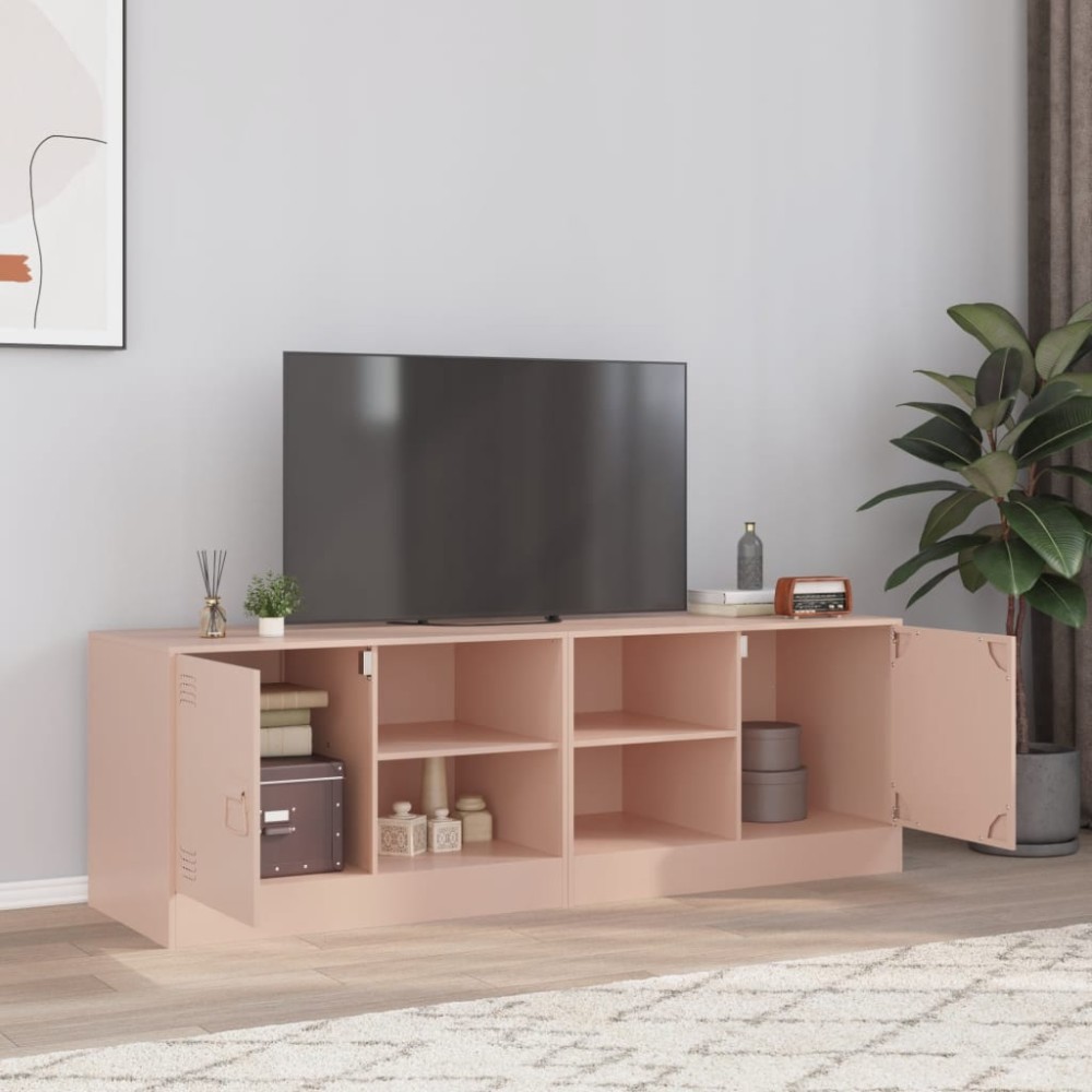 vidaXL Έπιπλα Τηλεόρασης 2 τεμ. Ροζ 67x39x44cm από Χάλυβα