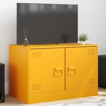 vidaXL Έπιπλο Τηλεόρασης Μουσταρδί Κίτρινο 67x39x44cm από Ατσάλι