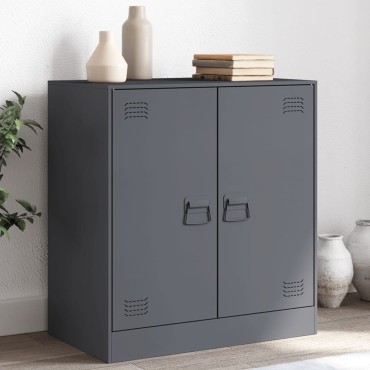 vidaXL Μπουφές Ανθρακί 67x39x73cm από Ατσάλι 1 τεμ.