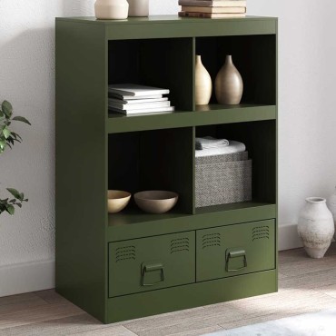 vidaXL Ραφιέρα Πράσινο Λαδί 67x39x95cm από Ατσάλι 1 τεμ.