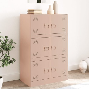 vidaXL Ντουλάπι Ροζ 67x39x107cm από Ατσάλι 1 τεμ.