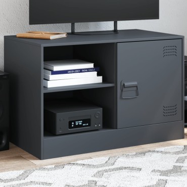 vidaXL Έπιπλο Τηλεόρασης Ανθρακί 67x39x44cm από Χάλυβα