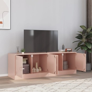 vidaXL Έπιπλα Τηλεόρασης 2 τεμ. Ροζ 67x39x44cm από Χάλυβα