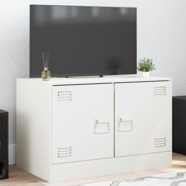 vidaXL Έπιπλο Τηλεόρασης Λευκό 67x39x44cm από Χάλυβα